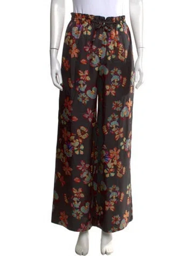 Pre-owned Ulla Johnson Silk Wide Leg Pants In Blue