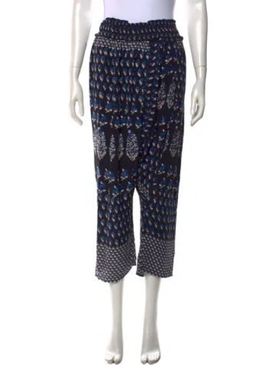 Pre-owned Ulla Johnson Silk Wide Leg Pants In Blue