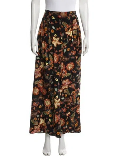 Pre-owned Ulla Johnson Silk Wide Leg Pants In Brown