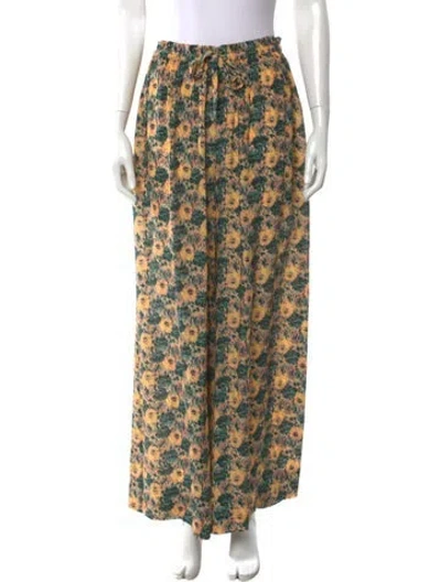 Pre-owned Ulla Johnson Silk Wide Leg Pants In Multi