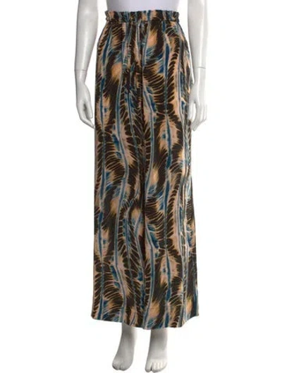 Pre-owned Ulla Johnson Silk Wide Leg Pants In Multi