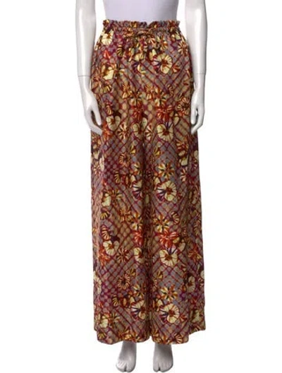 Pre-owned Ulla Johnson Silk Wide Leg Pants In Multi
