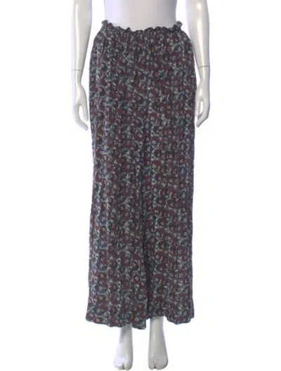 Pre-owned Ulla Johnson Silk Wide Leg Pants In Multi