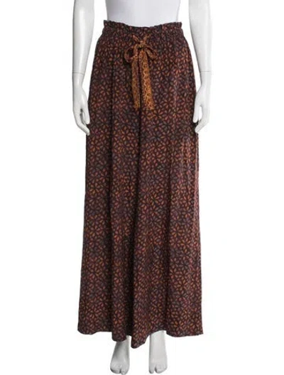 Pre-owned Ulla Johnson Silk Wide Leg Pants In Multi