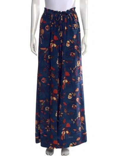 Pre-owned Ulla Johnson Silk Wide Leg Pants W/ Tags In Blue