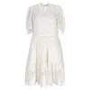 Ulla Johnson Simone Eyelet Midi Dress In In White Cotton In White