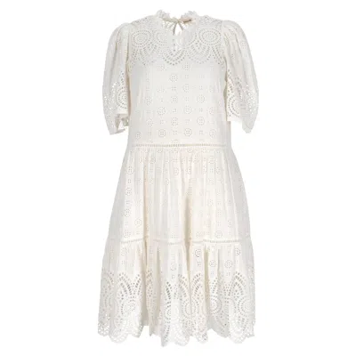 Ulla Johnson Simone Eyelet Midi Dress In In White Cotton