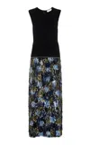Ulla Johnson Simone Feather Paillette Embroidered Silk Midi Dress In Multi