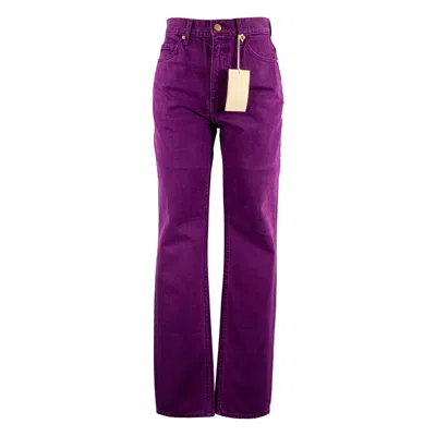 Pre-owned Ulla Johnson Size 25 Purple Cotton Straight Jeans