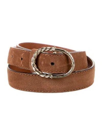Pre-owned Ulla Johnson Skinny Leather Belt In Brown