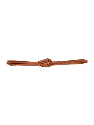 Pre-owned Ulla Johnson Skinny Leather Belt In Brown
