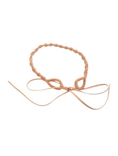 Pre-owned Ulla Johnson Skinny Straw Waist Belt In Brown