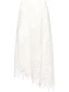 Ulla Johnson Solara Cutwork Linen Midi Skirt In White