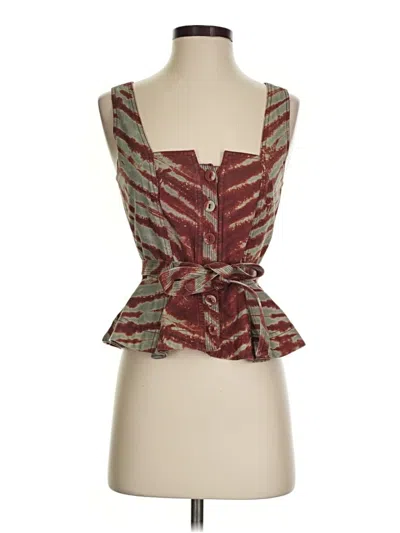Pre-owned Ulla Johnson Sleeveless Blouse In Burgundy