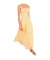Ulla Johnson Florelle Ruched French Chantilly Lace Maxi Dress In Nude