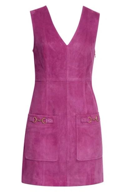 Ulla Johnson Sloane Suede Mini Dress In Pink