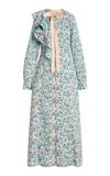 Ulla Johnson Sofia Printed Cotton Maxi Dress In Blue