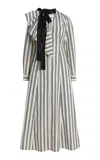 Ulla Johnson Sofia Tie-detailed Cotton Midi Dress In Black