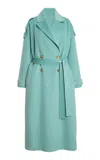 Ulla Johnson Solane Belted Wool-cashmere Trench Coat In Blue