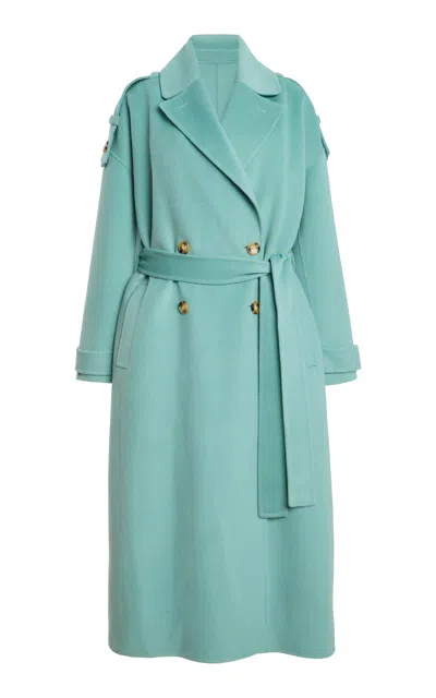 Ulla Johnson Solane Belted Wool-cashmere Trench Coat In Blue