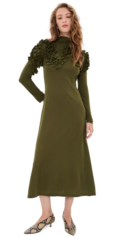Ulla Johnson Solene Long Sleeve Jersey Dress Loden