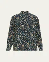 Ulla Johnson Soren Floral Silk Button-front Shirt In Multi