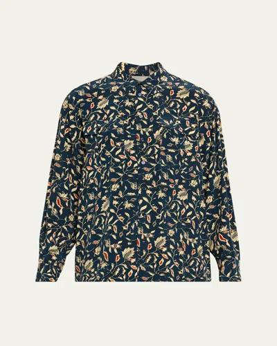 Ulla Johnson Soren Floral Silk Button-front Shirt In Multi