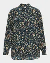 Ulla Johnson Soren Floral Silk Button-front Shirt