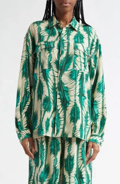 Ulla Johnson Soren Long-sleeve Silk Shirt In Aca Acacia