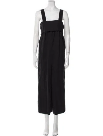 Pre-owned Ulla Johnson Square Neckline Jumpsuit In Black