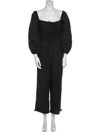 Pre-owned Ulla Johnson Square Neckline Jumpsuit In Black