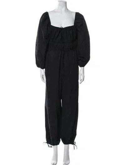 Pre-owned Ulla Johnson Square Neckline Jumpsuit In Black