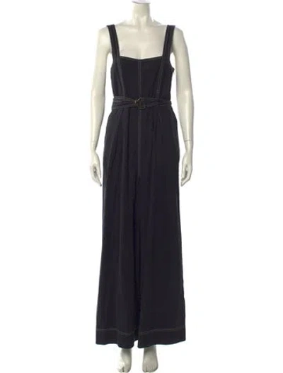 Pre-owned Ulla Johnson Square Neckline Jumpsuit In Black