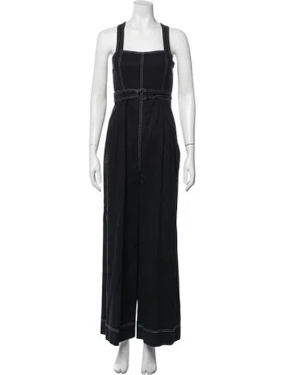 Pre-owned Ulla Johnson Square Neckline Jumpsuit In Black