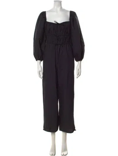 Pre-owned Ulla Johnson Square Neckline Jumpsuit In Black