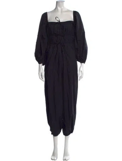 Pre-owned Ulla Johnson Square Neckline Jumpsuit In Black
