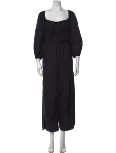 Pre-owned Ulla Johnson Square Neckline Jumpsuit In Black