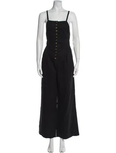 Pre-owned Ulla Johnson Square Neckline Jumpsuit In Black