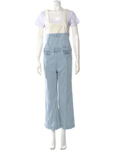 Pre-owned Ulla Johnson Square Neckline Jumpsuit In Blue