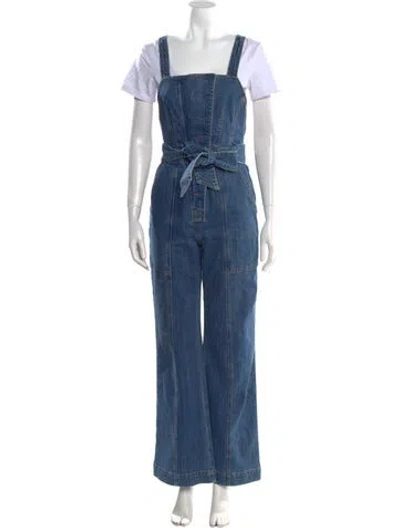 Pre-owned Ulla Johnson Square Neckline Jumpsuit In Blue