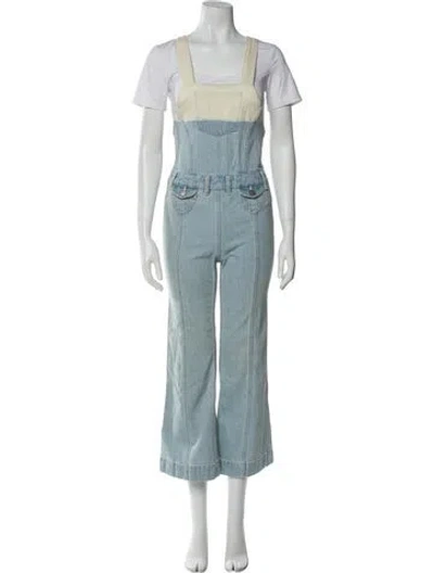Pre-owned Ulla Johnson Square Neckline Jumpsuit In Blue