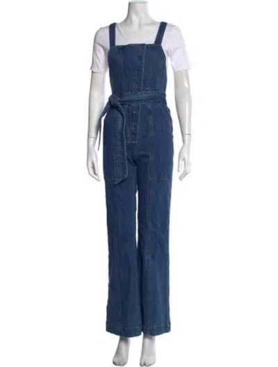 Pre-owned Ulla Johnson Square Neckline Jumpsuit In Blue