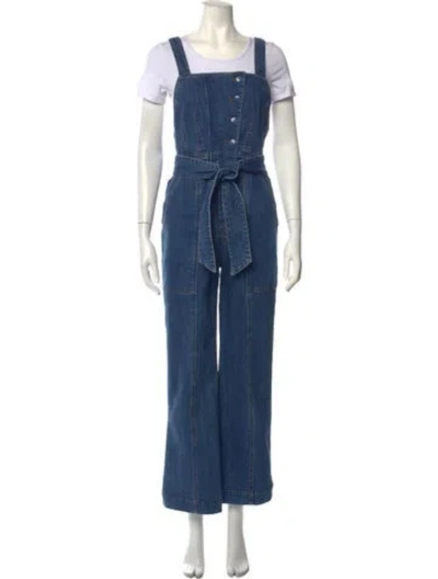 Pre-owned Ulla Johnson Square Neckline Jumpsuit In Blue