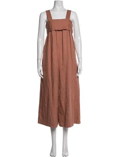 Pre-owned Ulla Johnson Square Neckline Jumpsuit In Brown