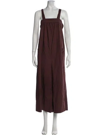 Pre-owned Ulla Johnson Square Neckline Jumpsuit In Brown
