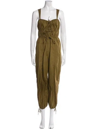 Pre-owned Ulla Johnson Square Neckline Jumpsuit In Green