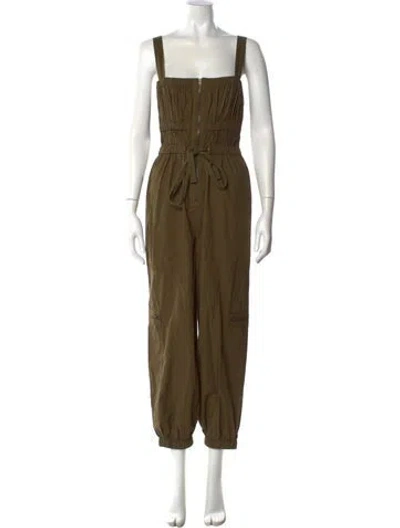 Pre-owned Ulla Johnson Square Neckline Jumpsuit In Green