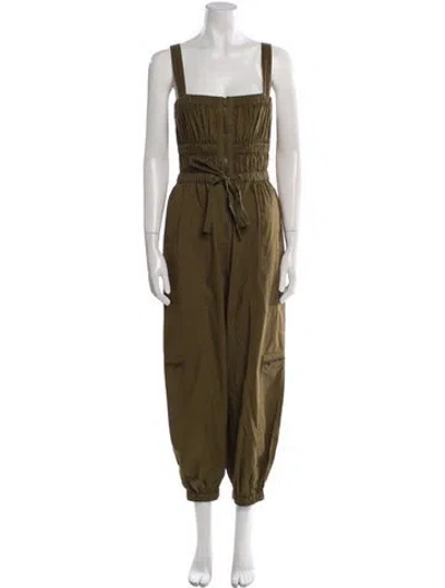 Pre-owned Ulla Johnson Square Neckline Jumpsuit In Green