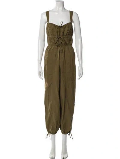 Pre-owned Ulla Johnson Square Neckline Jumpsuit In Green