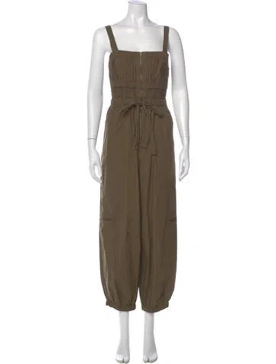 Pre-owned Ulla Johnson Square Neckline Jumpsuit In Green